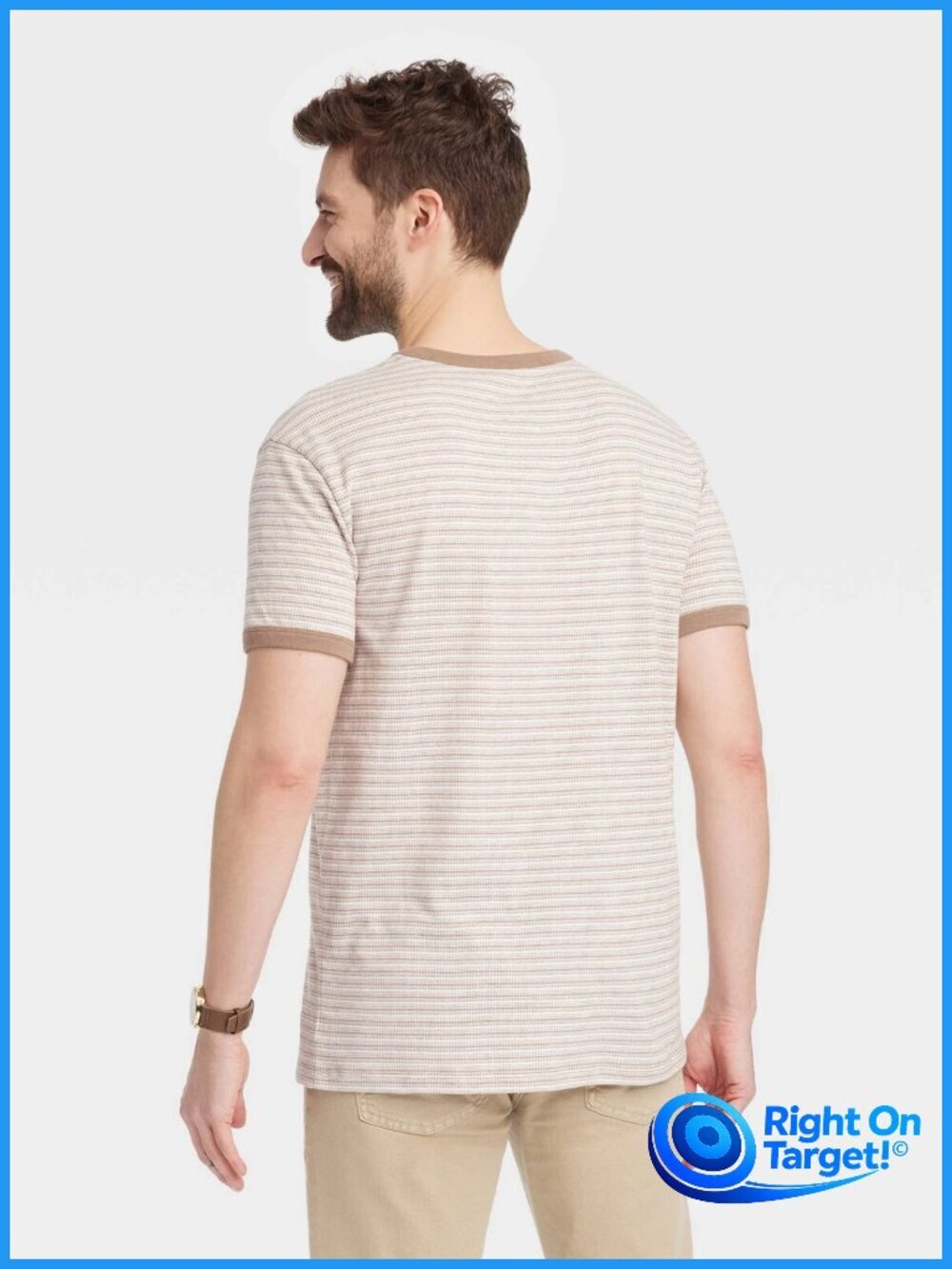 XXL Tall - Mens Striped Short Sleeve T-Shirt - Goodfellow Co - Brown - Picture 6 of 7